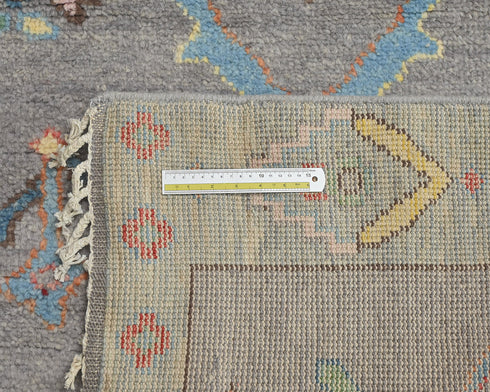 13 Feet Moroccan Gray Hand Woven Wool Runner Rug